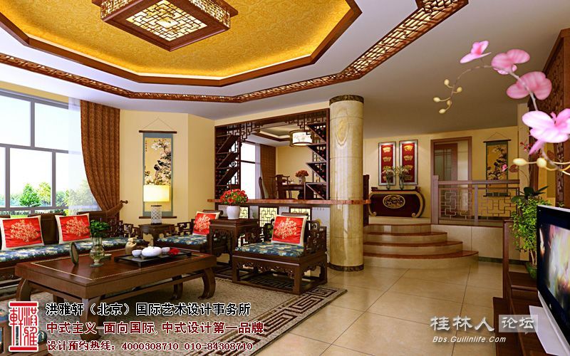 古典中式别墅装修效果图图片