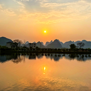 鱼塘观落日